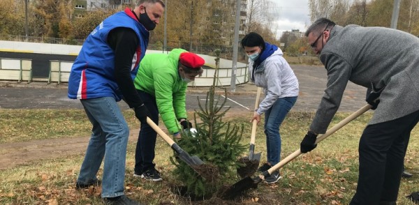 10 молодых елей высадили учащиеся нижегородской школы №22  в рамках акции «Сад памяти»
