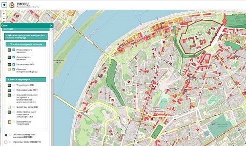 Сведения о нижегородских ОКН разместили на геопортале