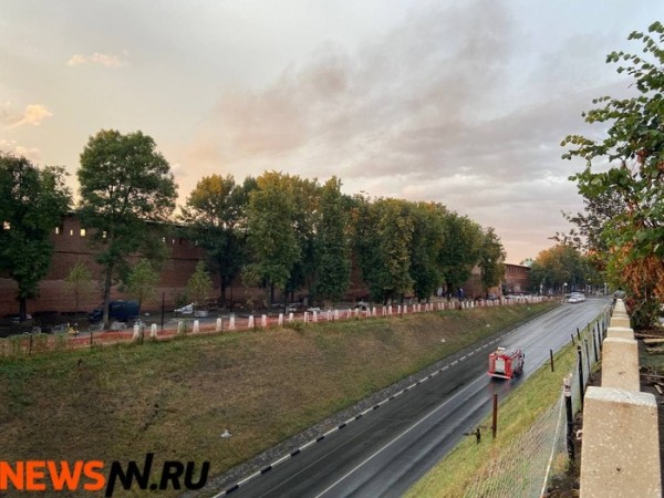 Пожар произошел на территории Нижегородского кремля