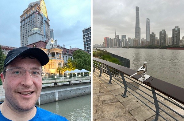 Глеб Никитин совершил пробежку по набережной Вайтань в Шанхае