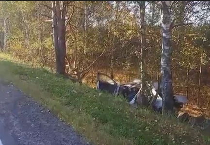 Водитель иномарки опрокинул машину в кювет на трассе Городец-Зиняки-Кантаурово
