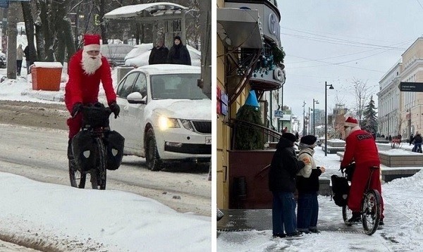 Деды Морозы совершили велопрогулку по центру Нижнего Новгорода  