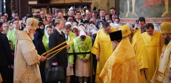 Глава Нижнего Новгорода Юрий Шалабаев стал участником Патриаршего богослужения в Успенском соборе Московского Кремля