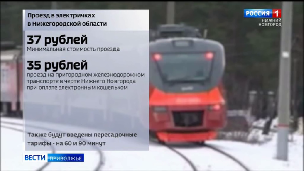 Проезд в электричках в Нижегородской области подорожает с 15 января