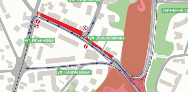 В Нижнем Новгороде на ул. Добролюбова на участке от ул. Сергиевской до ул. Ильинской частично ограничат движение транспорта 