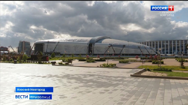 Благоустройство территории Ледового дворца на Стрелке в Нижнем Новгороде выполнено более чем на 50%