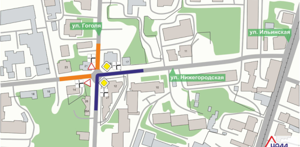 На перекрестке улиц Нижегородская и Гоголя изменится направление  главной дороги